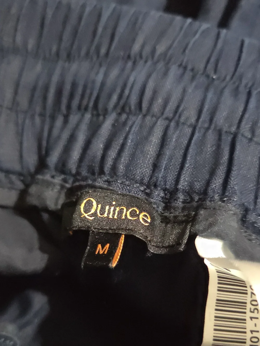 Quince Navy Elastic Drawstring Joggers